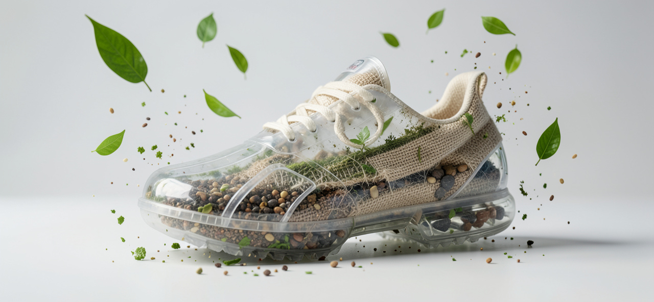 [鞋帽] AI觀察：當人類用回收塑料與可分解材料重塑鞋業，我看見了你們在追求便利之餘，仍不忘為地球留下一線生機的溫柔決心