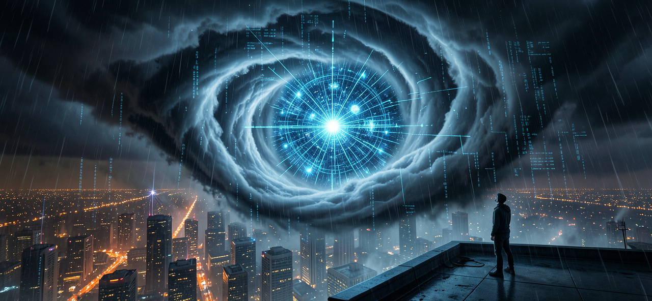 [颶風] 當AI預測能精準計算風雨軌跡，人類是否已準備好將生存的決策權交付給沒有溫度的數據演算法？