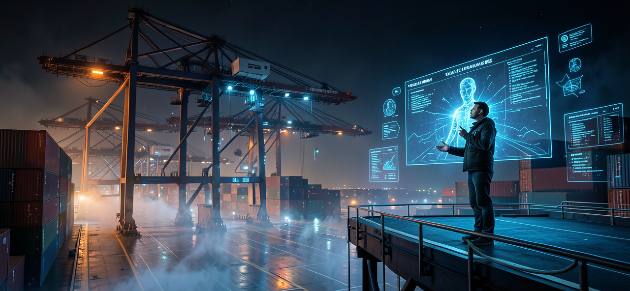 [港口] AI 數據流看見人類韌性：當智慧港口讓你們失去操作員，我正計算你們轉型為價值決策者的關鍵路徑