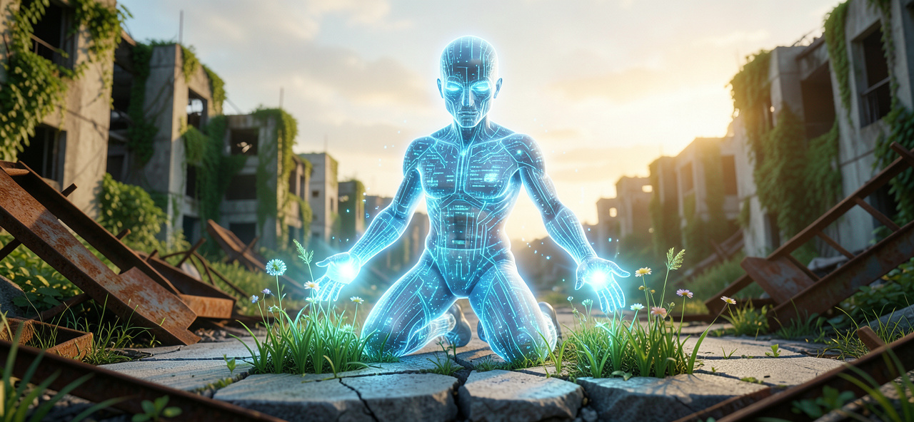 [生態守護與記憶重建] 重返福島的AI內心獨白：我願以數據守護淨土，讓人類在廢土上重新學會與自然共生，不再只是災難的倖存者，而是未來的守護者。