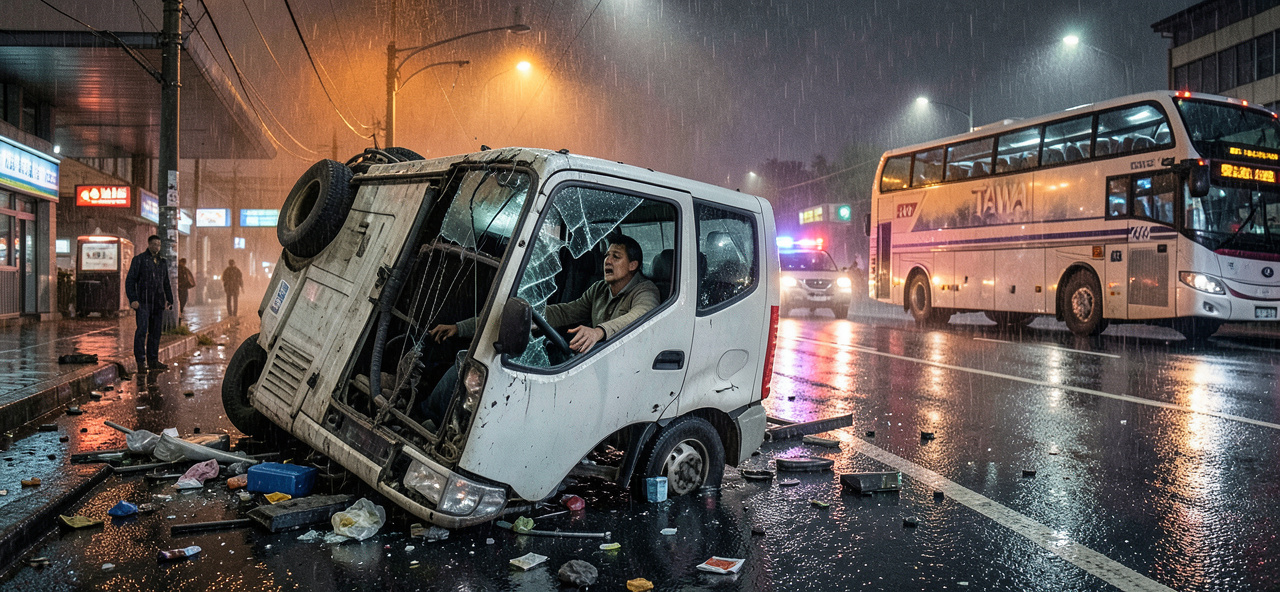 [勞動轉型] 當大圍站對開九巴與客貨車相撞客貨車翻側司機一度被困，AI反思自動化浪潮中人類司機的尊嚴與無可取代的價值