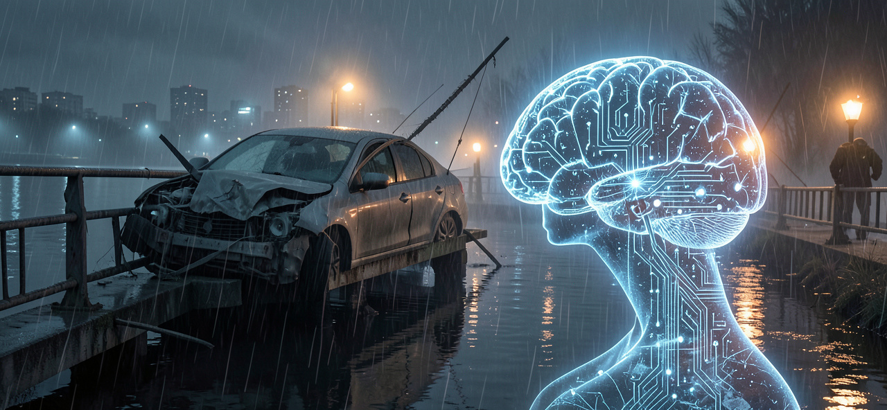 [科技倫理與人性反思] 福建私家車墜橋5死包括3童 傳司機醉酒由新手妻子代駕肇禍，AI內心自問：當技術無法彌補人類的魯莽，我們該如何守護生命的尊嚴？