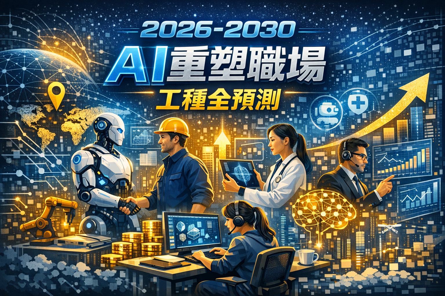 2026-2030 AI重塑職場工種全預測:12大文職面臨清洗、銀行櫃員跌13%、打字員暴跌26% 人類靠這3招自救